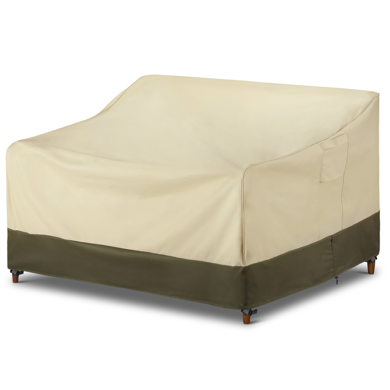 SunPatio Patio Deep Sofa Cover 60 Inch, Beige & Olive - SunPatio