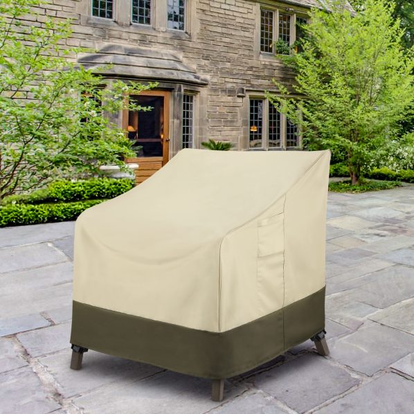 SunPatio Patio Chair Covers, 38W x 32D x 36H inch, Beige & Olive - SunPatio